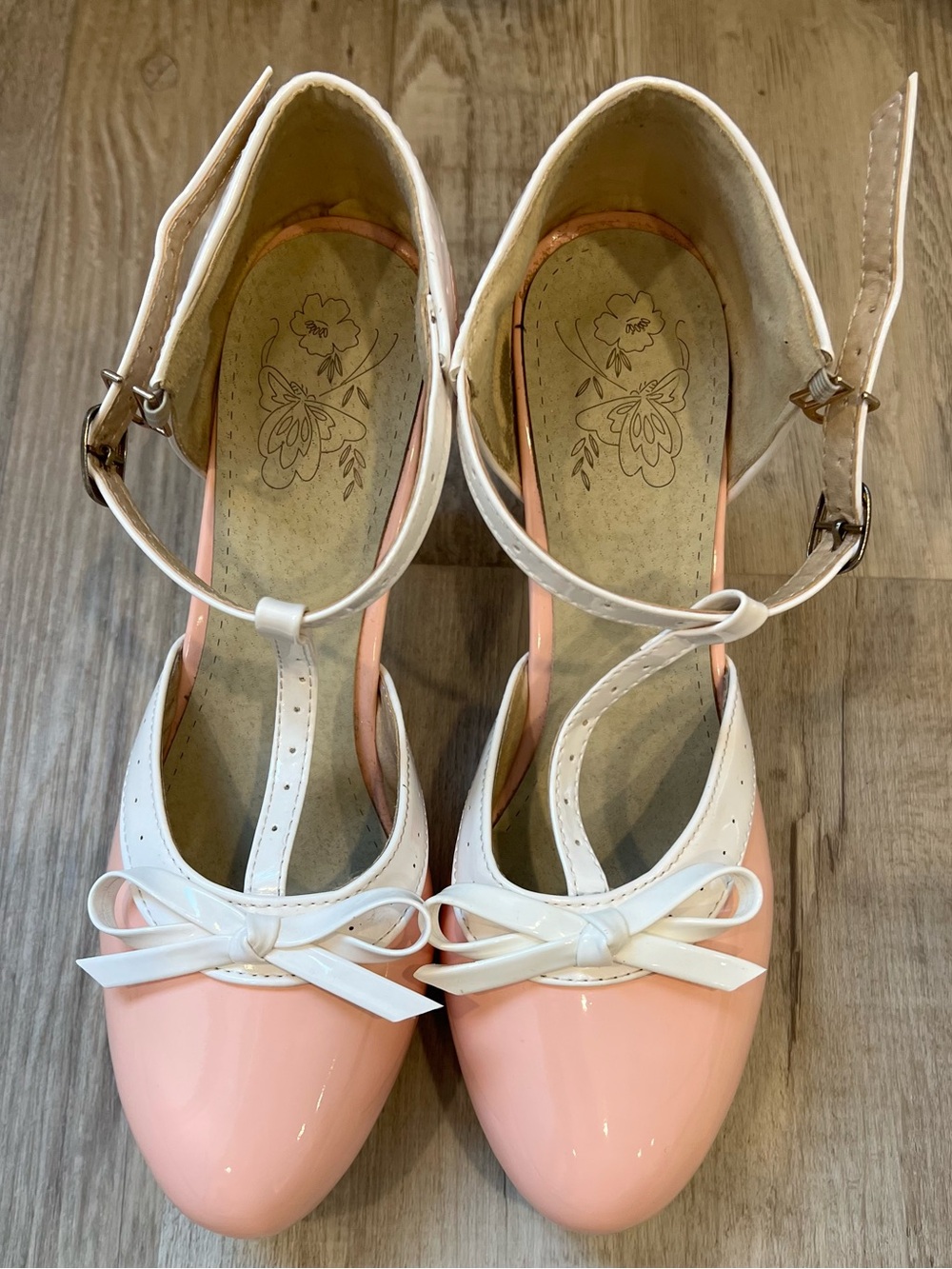 Pink & White Patent Leather Mary Jane Heels – Size 42 fit my size 8/8.5 feet